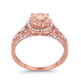 Art Deco Vintage Style Wedding Ring Simulated Cubic Zirconia 925 Sterling Silver