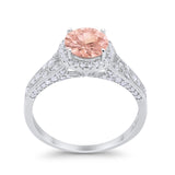 Art Deco Vintage Style Wedding Ring Simulated Cubic Zirconia 925 Sterling Silver