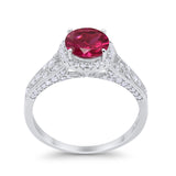 Art Deco Vintage Style Wedding Ring Simulated Cubic Zirconia 925 Sterling Silver