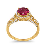 Art Deco Vintage Style Wedding Ring Simulated Cubic Zirconia 925 Sterling Silver