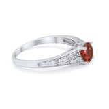 Vintage Style Art Deco Round Wedding Ring Cubic Zirconia 925 Sterling Silver