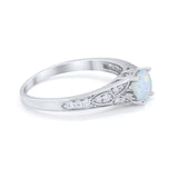 Vintage Style Art Deco Round Wedding Ring Cubic Zirconia 925 Sterling Silver
