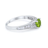 Vintage Style Art Deco Round Wedding Ring Cubic Zirconia 925 Sterling Silver