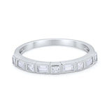 Half Eternity Wedding Band Ring 925 Sterling Silver