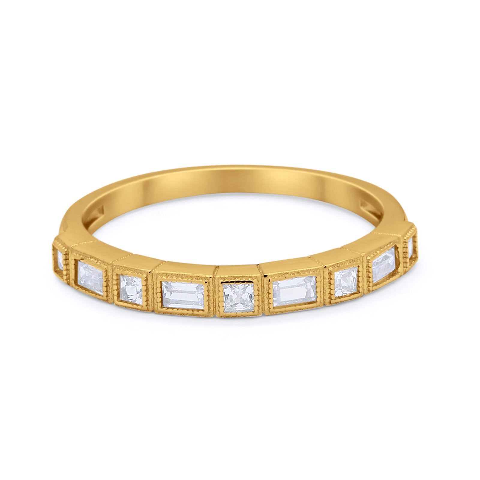 Half Eternity Wedding Band Ring 925 Sterling Silver