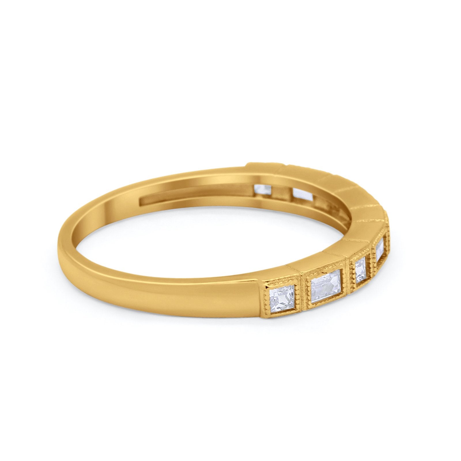 Half Eternity Wedding Band Ring 925 Sterling Silver