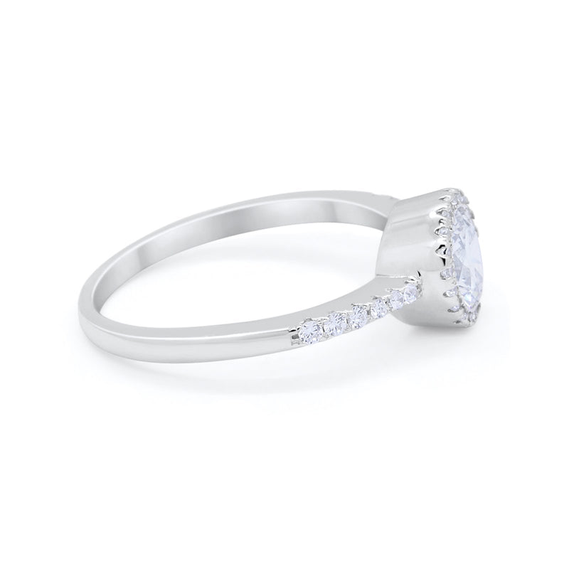 Vintage Style Wedding Engagement Bridal Ring Round Cubic Zirconia 925 Sterling Silver