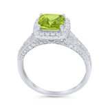 Cushion Art Deco Wedding Ring Simulated Cubic Zirconia 925 Sterling Silver