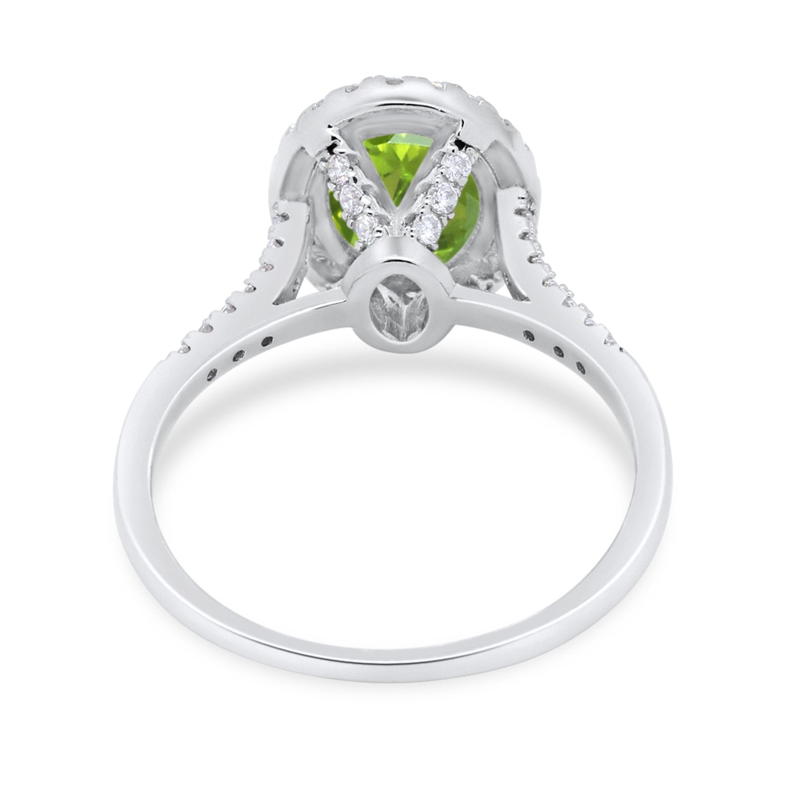 Halo Art Deco Oval Wedding Engagement Bridal Ring Round Cubic Zirconia 925 Sterling Silver