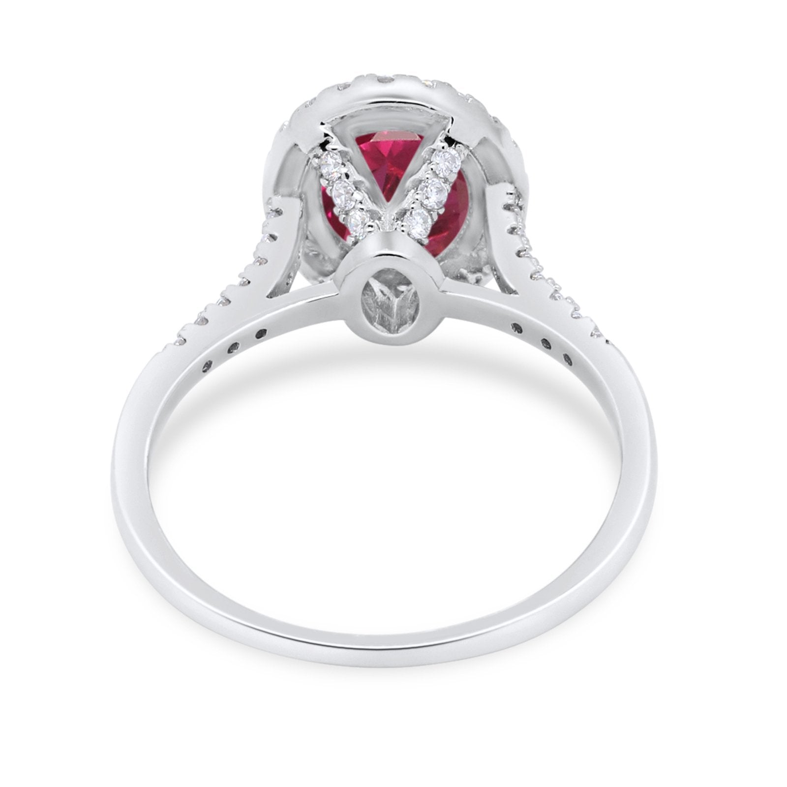 Halo Art Deco Oval Wedding Engagement Bridal Ring Round Cubic Zirconia 925 Sterling Silver