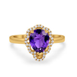 Art Deco Teardrop Pear Shape Wedding Bridal Ring Round Cubic Zirconia 925 Sterling Silver