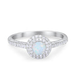 Vintage Style Halo Wedding Engagement Bridal Ring Round Cubic Zirconia 925 Sterling Silver