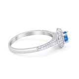 Vintage Style Halo Wedding Engagement Bridal Ring Round Cubic Zirconia 925 Sterling Silver