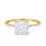 Cushion Cut Art Deco Wedding Engagement Bridal Ring Round Cubic Zirconia 925 Sterling Silver