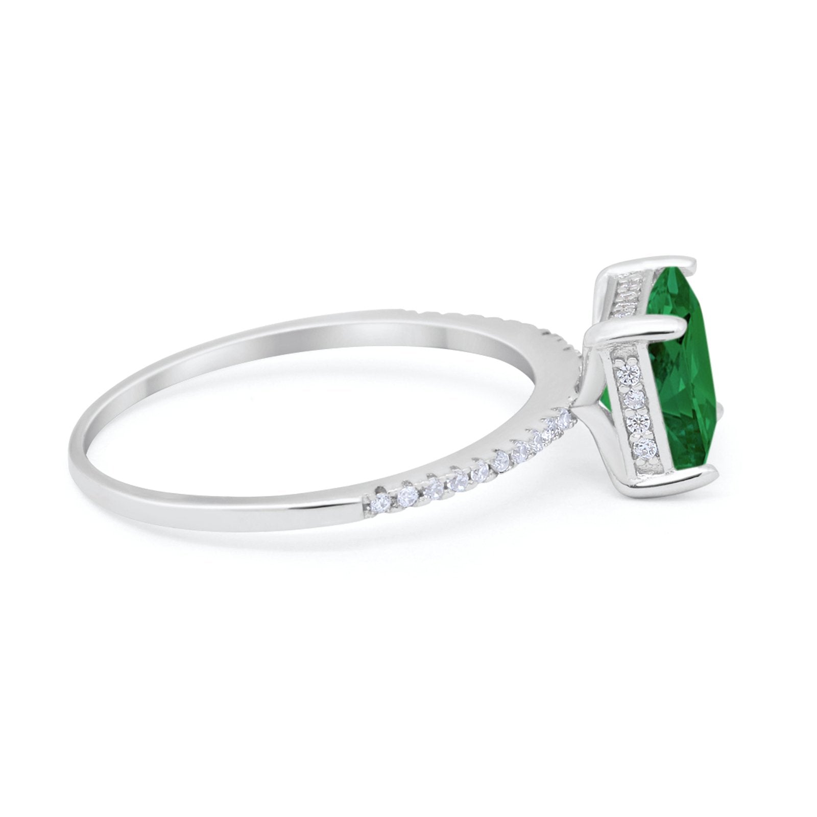 Cushion Cut Art Deco Wedding Engagement Bridal Ring Round Cubic Zirconia 925 Sterling Silver