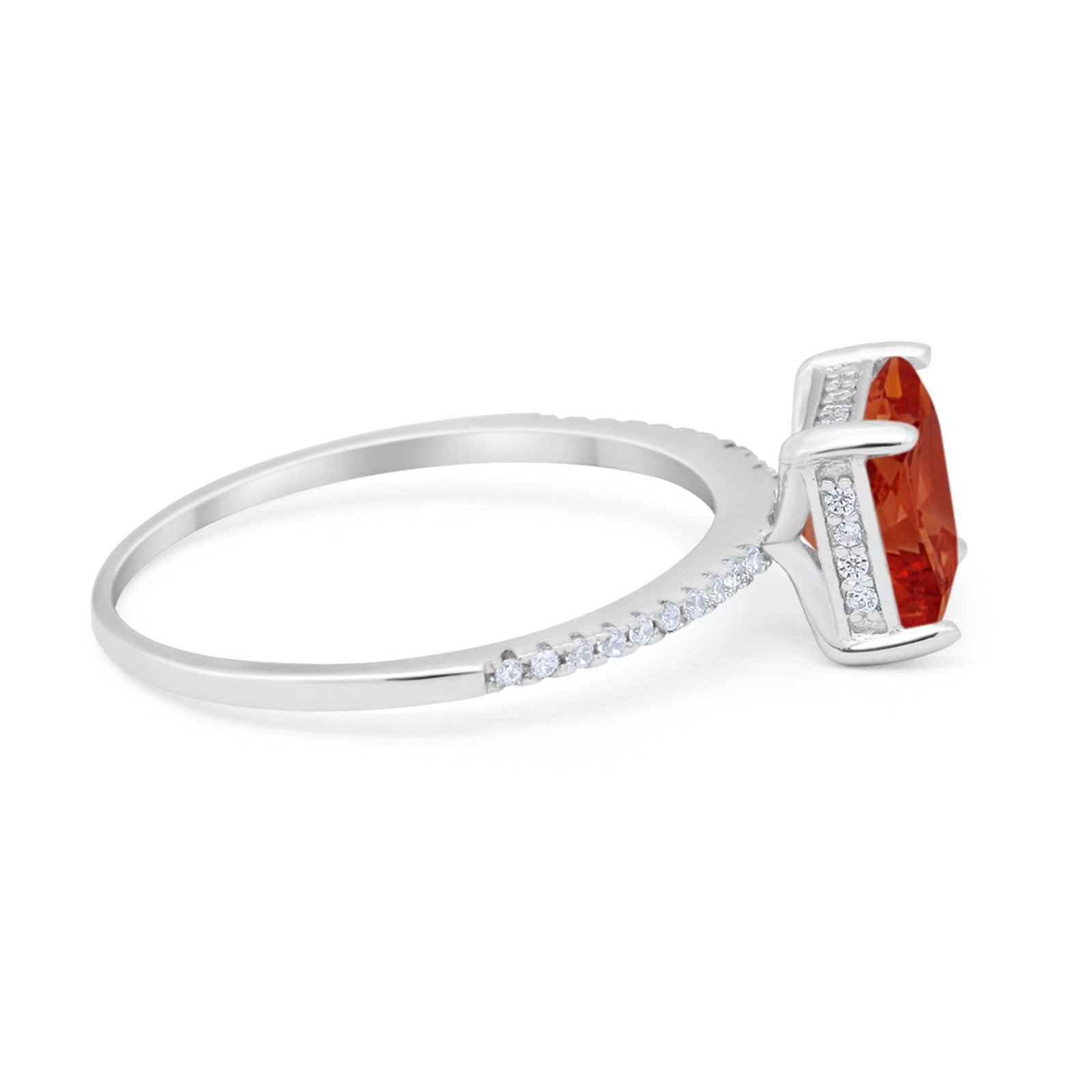 Cushion Cut Art Deco Wedding Engagement Bridal Ring Round Cubic Zirconia 925 Sterling Silver