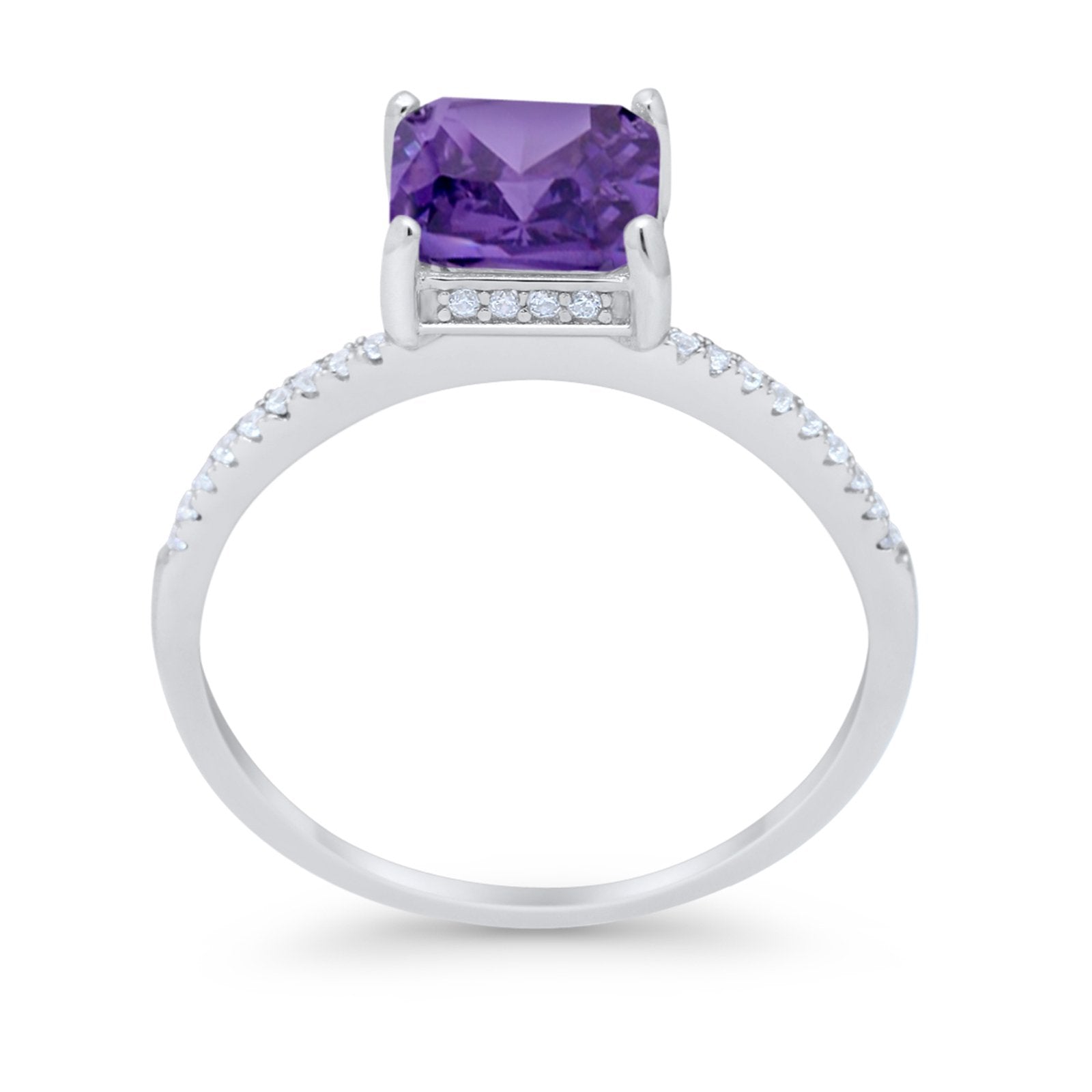 Cushion Cut Art Deco Wedding Engagement Bridal Ring Round Cubic Zirconia 925 Sterling Silver