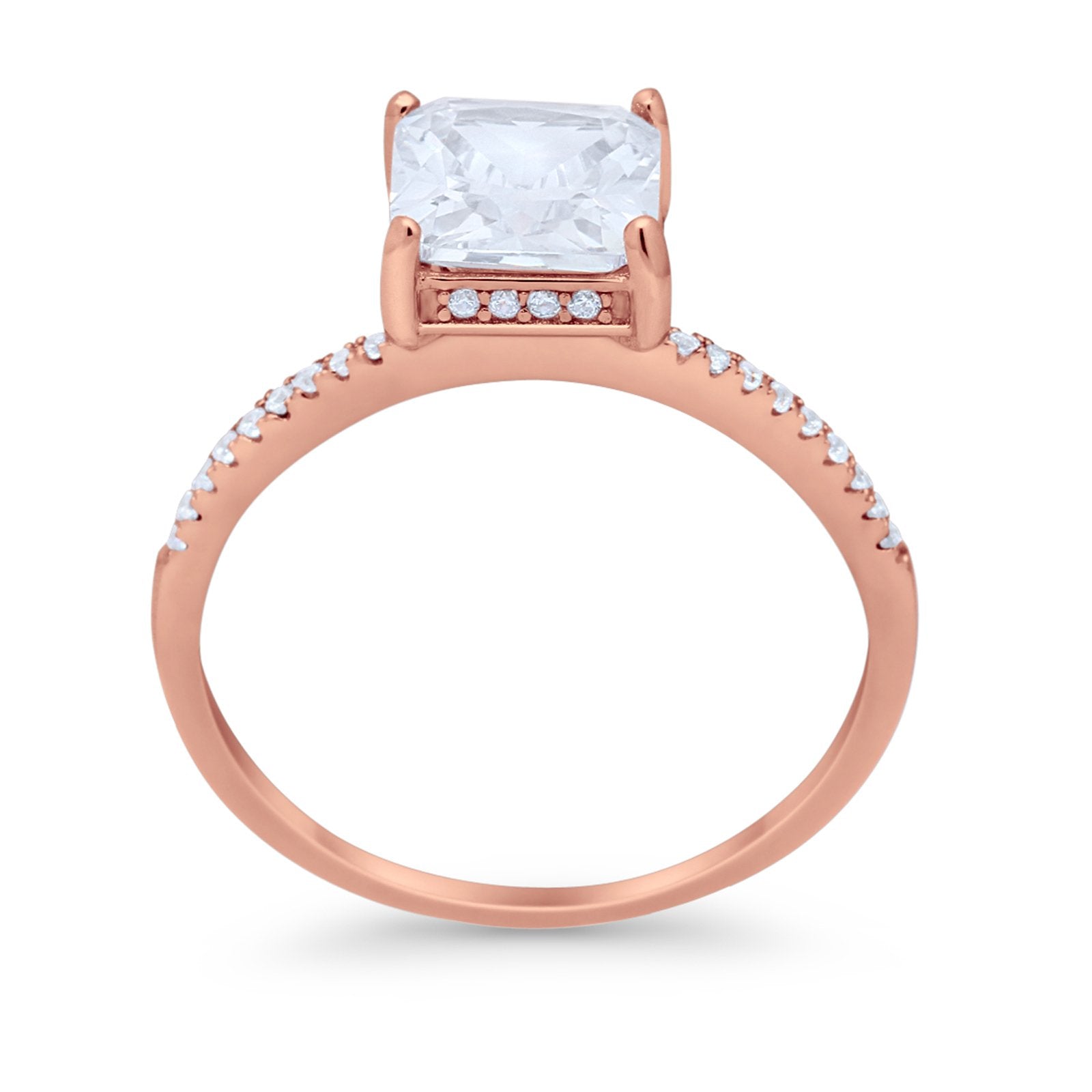 Cushion Cut Art Deco Wedding Engagement Bridal Ring Round Cubic Zirconia 925 Sterling Silver
