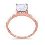 Cushion Cut Art Deco Wedding Engagement Bridal Ring Round Cubic Zirconia 925 Sterling Silver