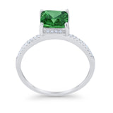 Cushion Cut Art Deco Wedding Engagement Bridal Ring Round Cubic Zirconia 925 Sterling Silver