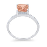 Cushion Cut Art Deco Wedding Engagement Bridal Ring Round Cubic Zirconia 925 Sterling Silver