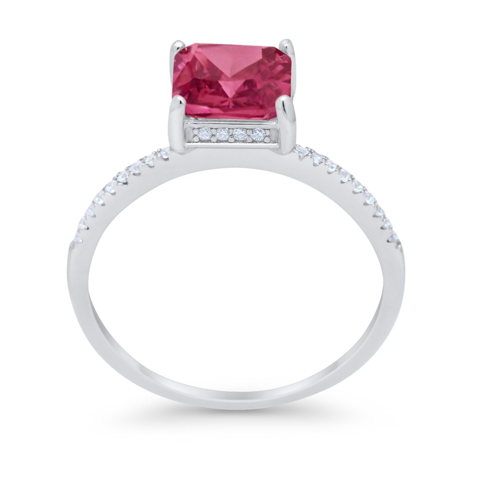 Cushion Cut Art Deco Wedding Engagement Bridal Ring Round Cubic Zirconia 925 Sterling Silver