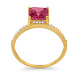 Cushion Cut Art Deco Wedding Engagement Bridal Ring Round Cubic Zirconia 925 Sterling Silver