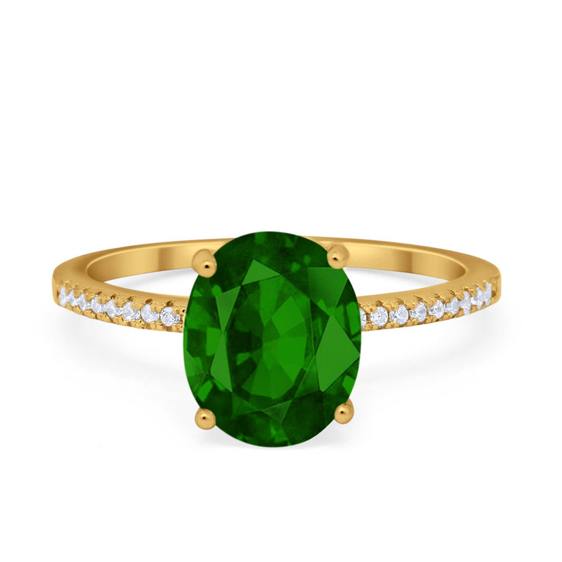 Oval Art Deco Wedding Engagement Bridal Ring Round Cubic Zirconia 925 Sterling Silver