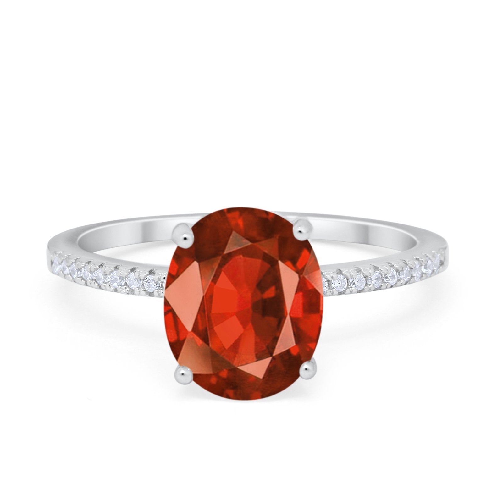 Oval Art Deco Wedding Engagement Bridal Ring Round Cubic Zirconia 925 Sterling Silver