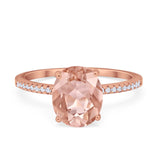 Oval Art Deco Wedding Engagement Bridal Ring Round Cubic Zirconia 925 Sterling Silver