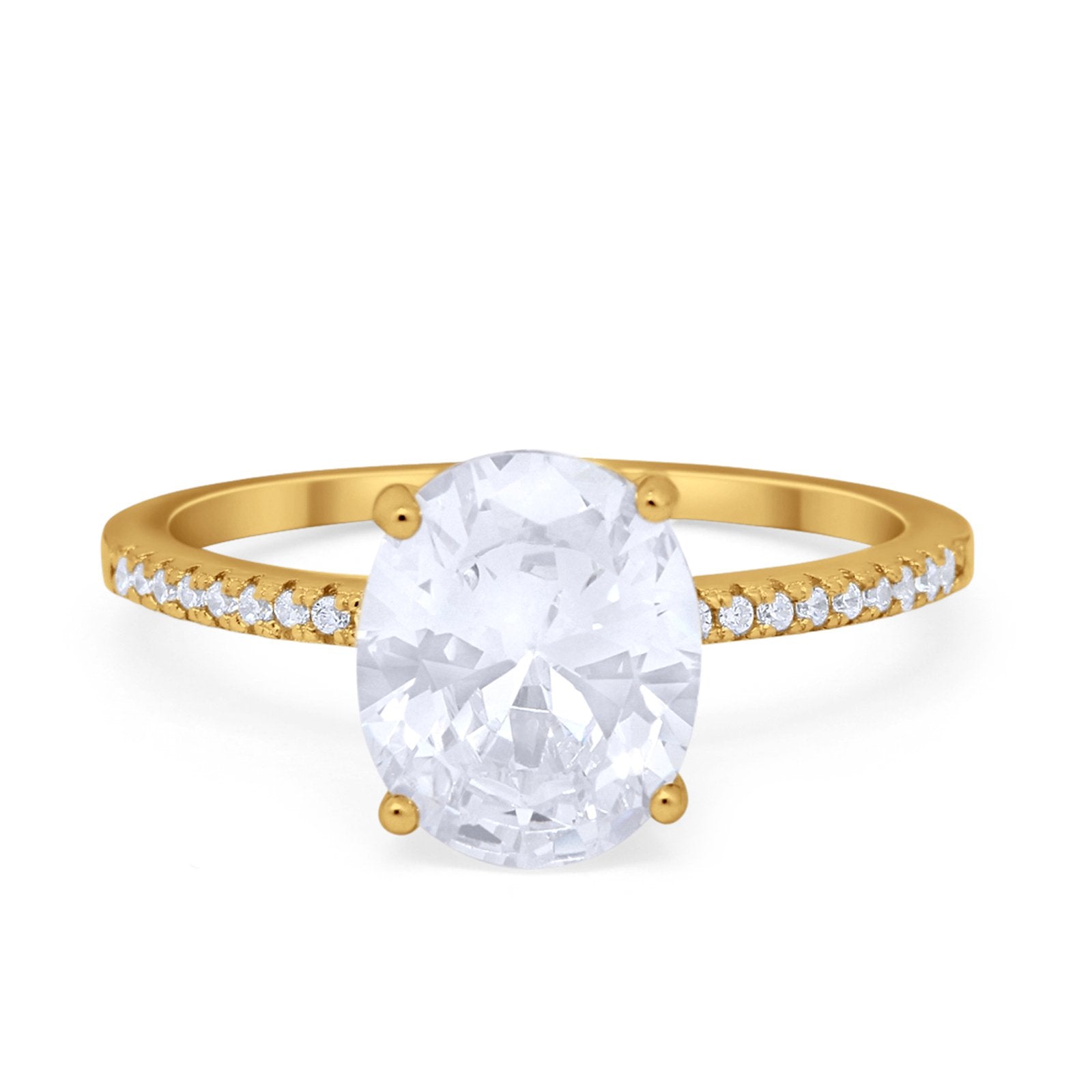 Oval Art Deco Wedding Engagement Bridal Ring Round Cubic Zirconia 925 Sterling Silver
