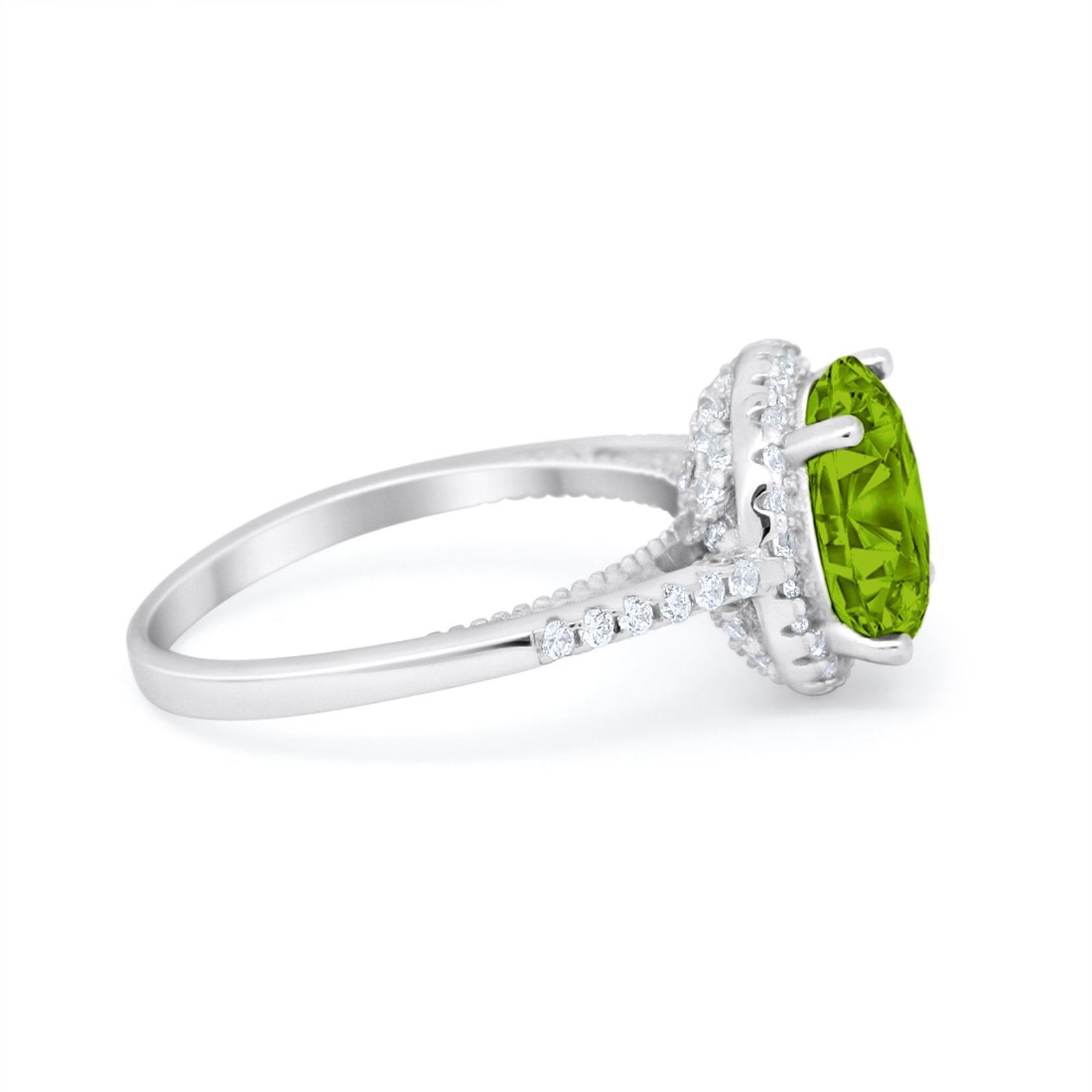 Halo Art Deco Wedding Engagement Bridal Ring Round Simulated Cubic Zirconia 925 Sterling Silver