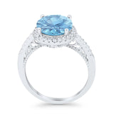 Halo Art Deco Wedding Engagement Bridal Ring Round Simulated Cubic Zirconia 925 Sterling Silver