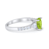 Art Deco Pear Wedding Ring Simulated Cubic Zirconia 925 Sterling Silver