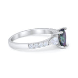 Art Deco Pear Wedding Ring Simulated Cubic Zirconia 925 Sterling Silver