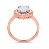 Halo Wedding Engagement Bridal Ring Round Simulated Cubic Zirconia 925 Sterling Silver