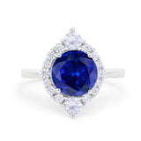 Fancy Design Art Deco Wedding Engagement Ring Round Cubic Zirconia 925 Sterling Silver