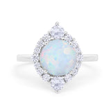 Fancy Design Art Deco Wedding Engagement Ring Round Cubic Zirconia 925 Sterling Silver