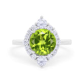 Fancy Design Art Deco Wedding Engagement Ring Round Cubic Zirconia 925 Sterling Silver