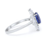 Fancy Design Art Deco Wedding Engagement Ring Round Cubic Zirconia 925 Sterling Silver
