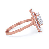 Fancy Design Art Deco Wedding Engagement Ring Round Cubic Zirconia 925 Sterling Silver