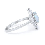 Fancy Design Art Deco Wedding Engagement Ring Round Cubic Zirconia 925 Sterling Silver