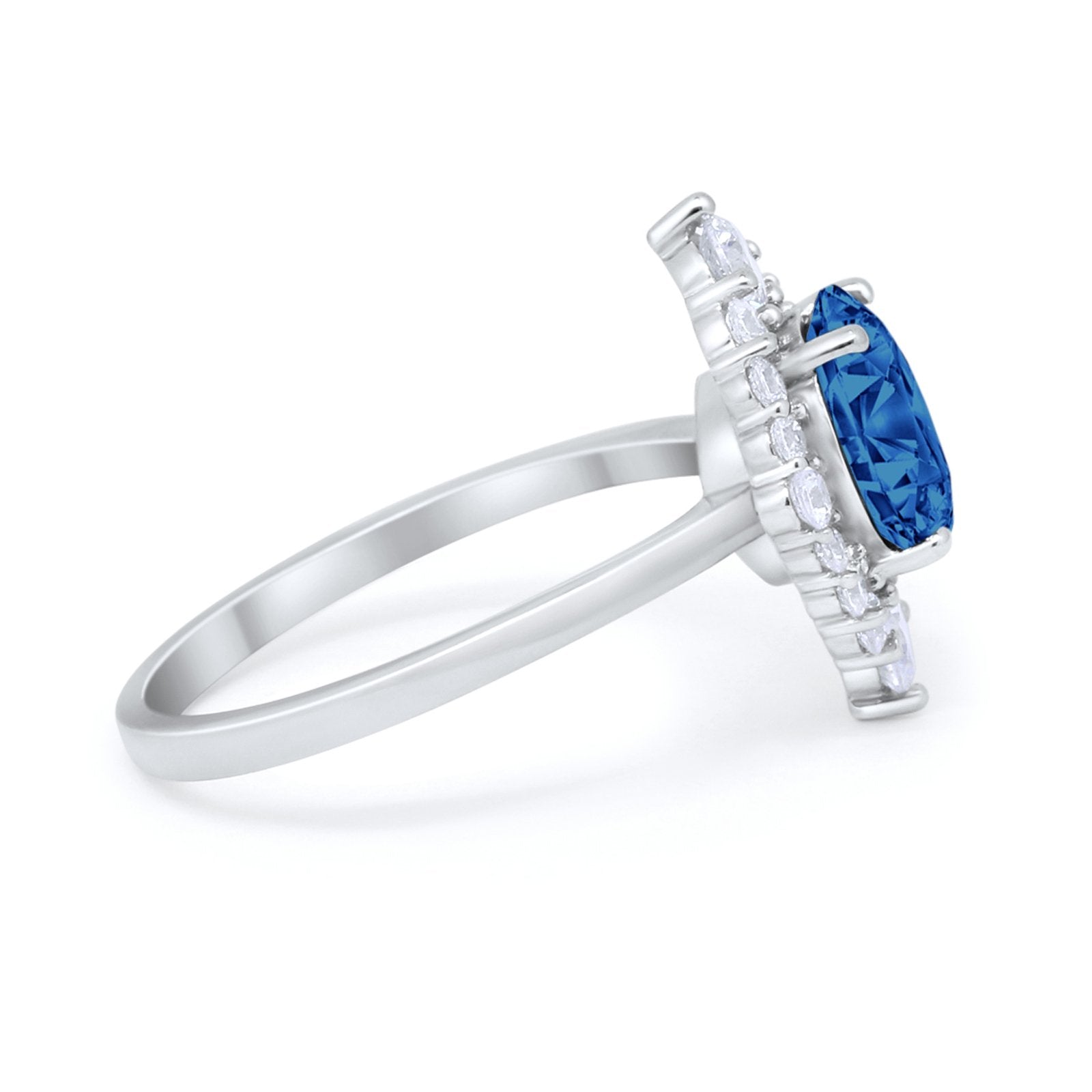 Fancy Design Art Deco Wedding Engagement Ring Round Cubic Zirconia 925 Sterling Silver