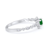 Petite Dainty Art Deco Ring Round Simulated Cubic Zirconia 925 Sterling Silver