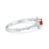 Petite Dainty Art Deco Ring Round Simulated Cubic Zirconia 925 Sterling Silver