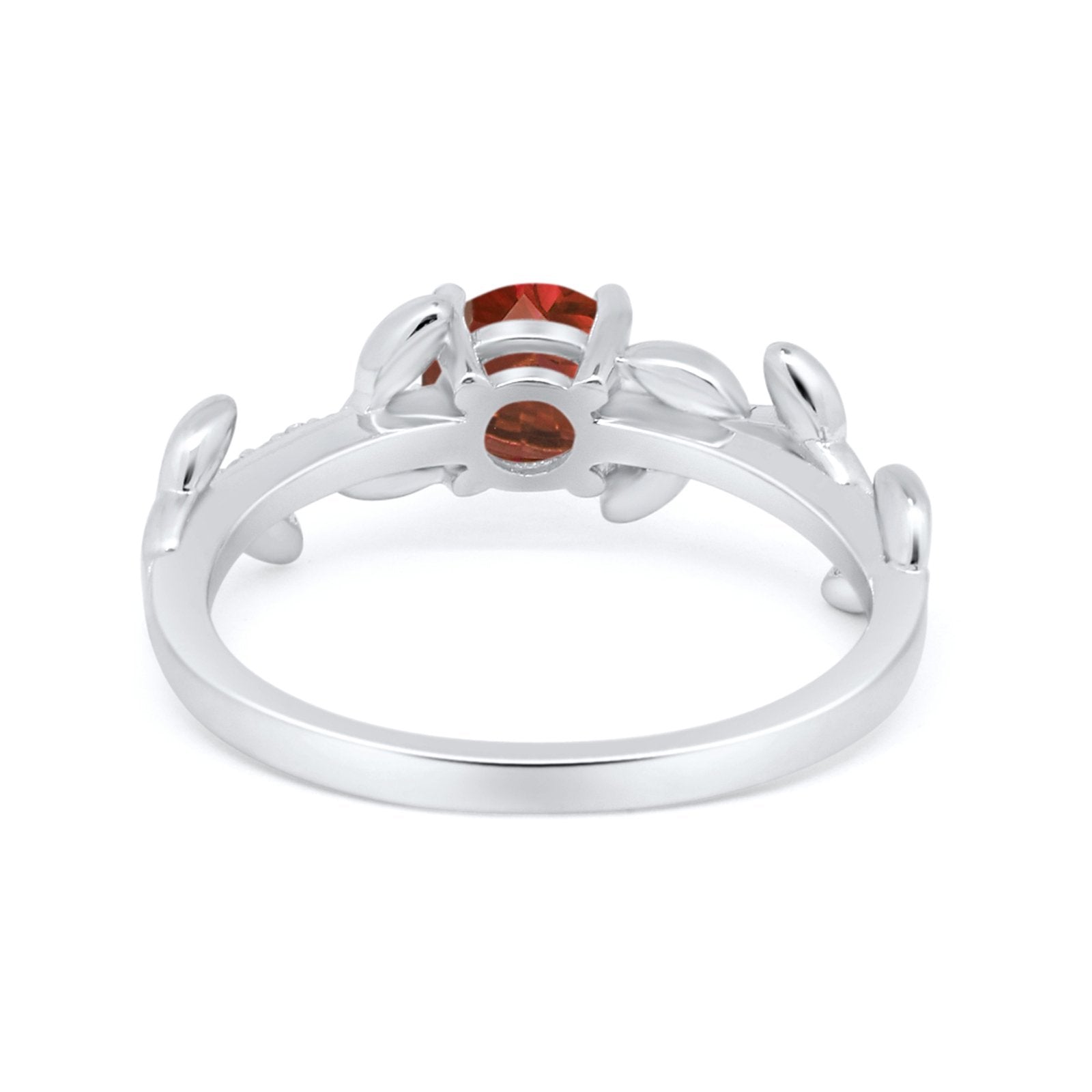 Art Deco Floral Wedding Engagement Bridal Ring Round Simulated Cubic Zirconia 925 Sterling Silver