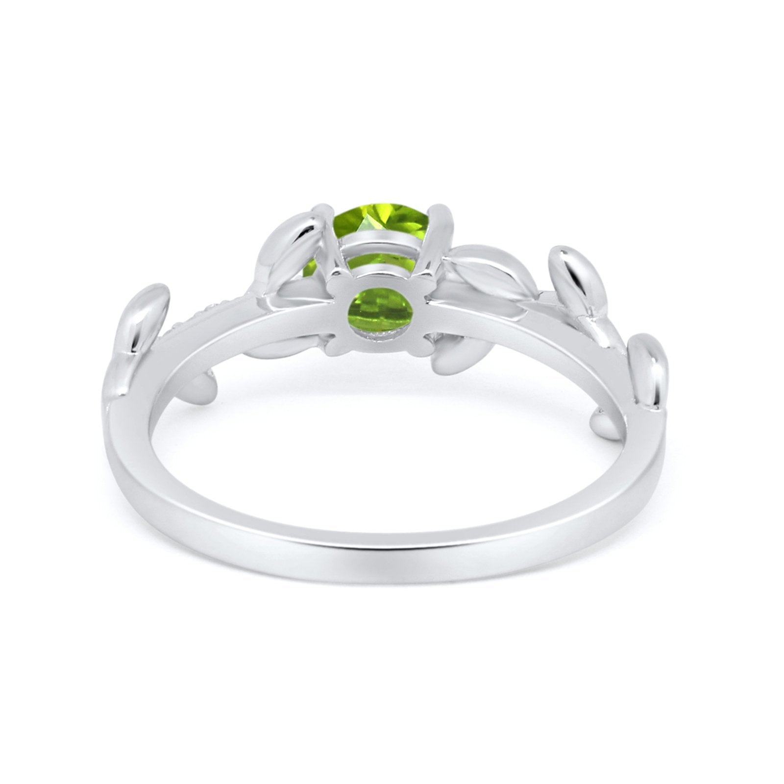 Art Deco Floral Wedding Engagement Bridal Ring Round Simulated Cubic Zirconia 925 Sterling Silver