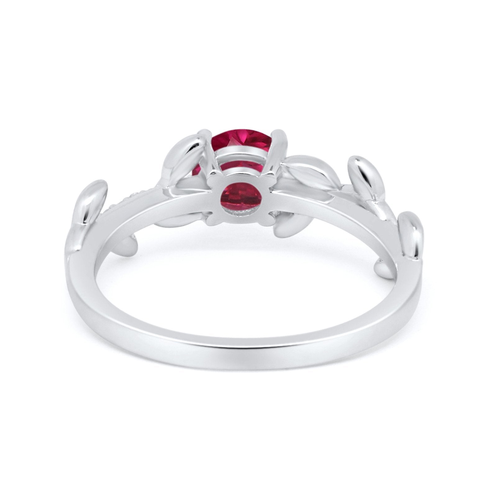 Art Deco Floral Wedding Engagement Bridal Ring Round Simulated Cubic Zirconia 925 Sterling Silver