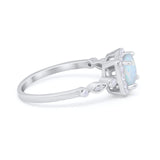 Halo Cushion Art Deco Wedding Engagement Ring Bridal Round Simulated Cubic Zirconia 925 Sterling Silver