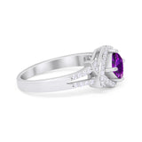 Cushion Cut Wedding Engagement Ring Round Cubic Zirconia 925 Sterling Silver